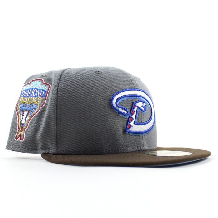 Arizona Diamondbacks 1998 Inaugural Season New Era 59Fifty Fitted Hat (Gray Walnut Brown Sky Blue Under Brim)
