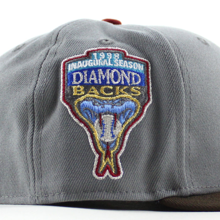Arizona Diamondbacks 1998 Inaugural Season New Era 59Fifty Fitted Hat (Gray Walnut Brown Sky Blue Under Brim)