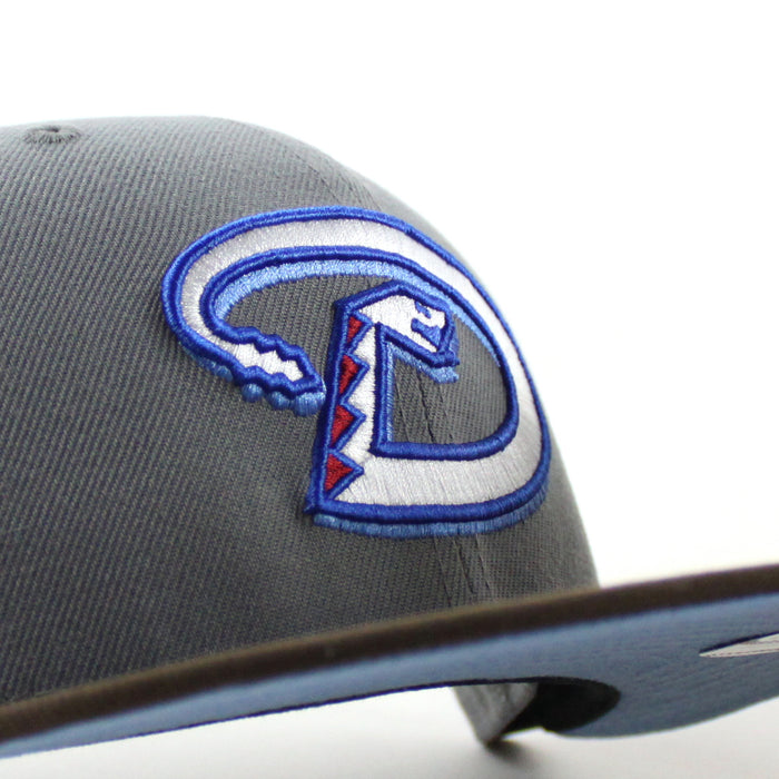 Arizona Diamondbacks 1998 Inaugural Season New Era 59Fifty Fitted Hat (Gray Walnut Brown Sky Blue Under Brim)