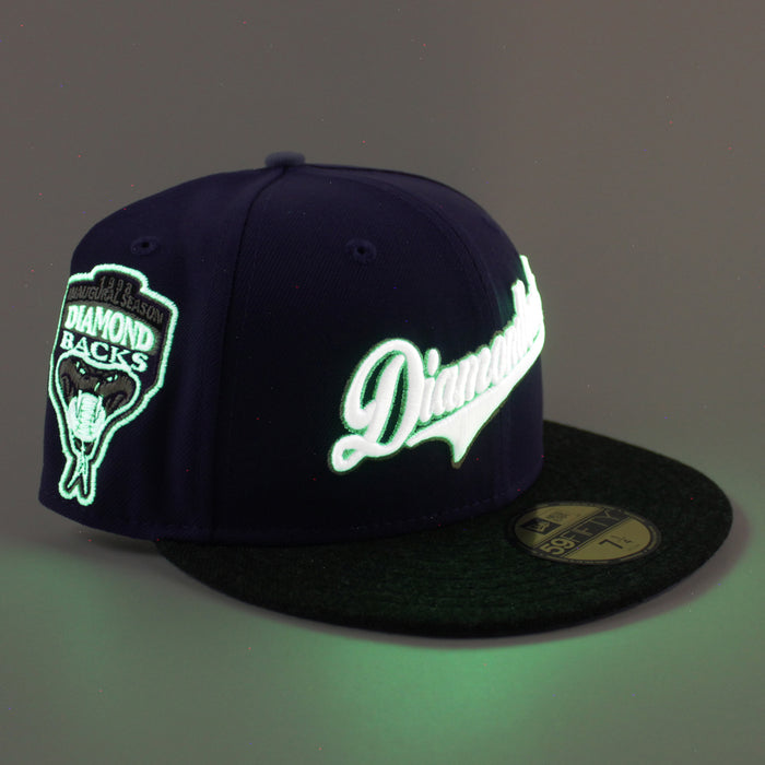 Arizona Diamondbacks 1998 Inaugural Season New Era 59Fifty Fitted Hat (New Orchid Black Lavender Under Brim)