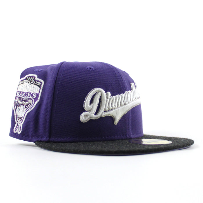 Arizona Diamondbacks 1998 Inaugural Season New Era 59Fifty Fitted Hat (New Orchid Black Lavender Under Brim)