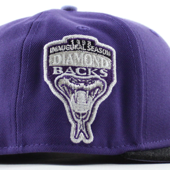 Arizona Diamondbacks 1998 Inaugural Season New Era 59Fifty Fitted Hat (New Orchid Black Lavender Under Brim)