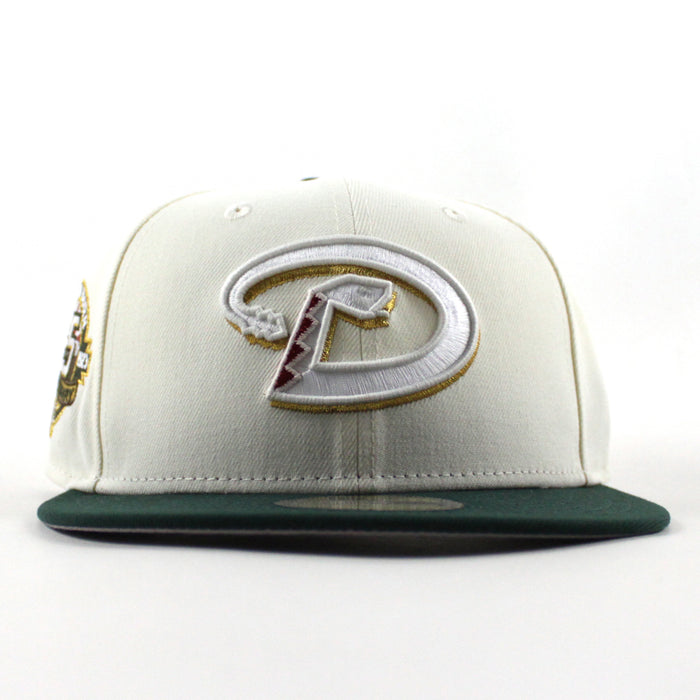 Arizona Diamondbacks 25th anniversary New Era 59Fifty Fitted Hat (Chrome White Green Gray Under Brim)