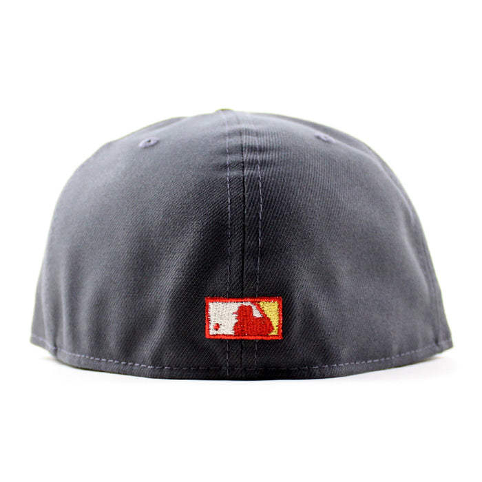 Atlanta Braves 150 Years New Era 59Fifty Fitted Hat (Dark Graphite Black Gray Under Brim)