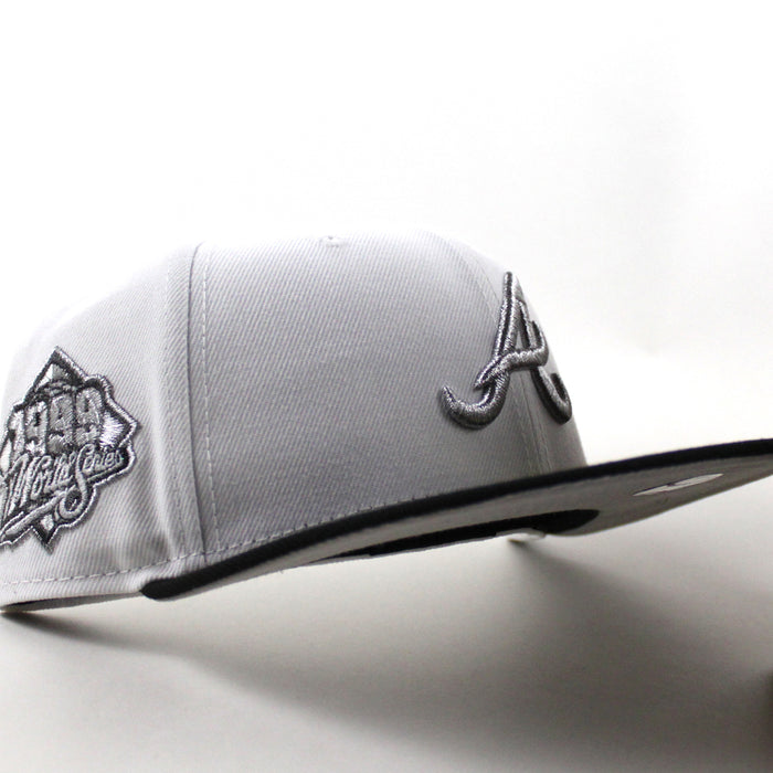 Atlanta Braves 1999 World Series New Era 59Fifty Fitted Hat (Optic White Black Gray Under Brim)