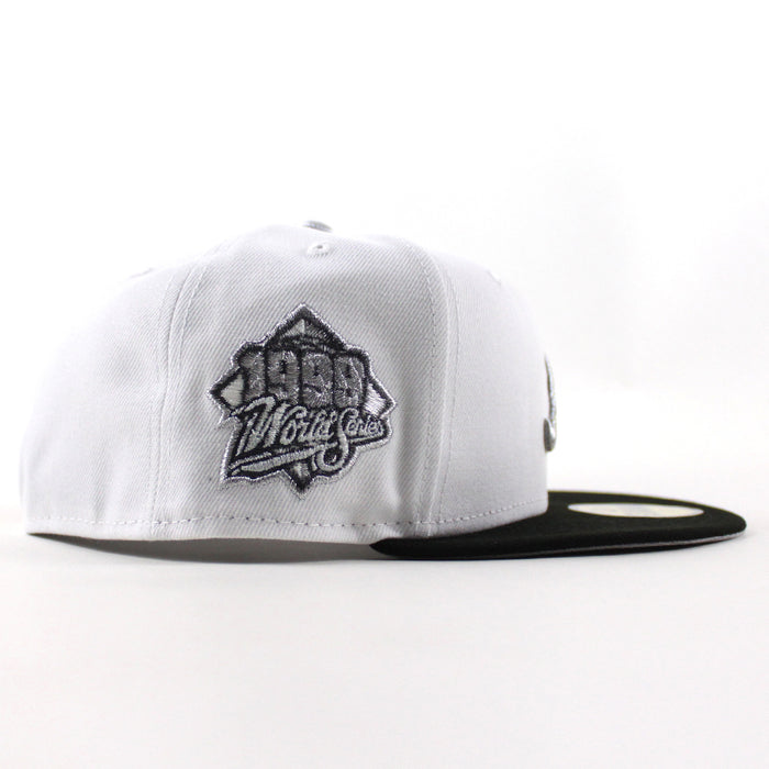 Atlanta Braves 1999 World Series New Era 59Fifty Fitted Hat (Optic White Black Gray Under Brim)