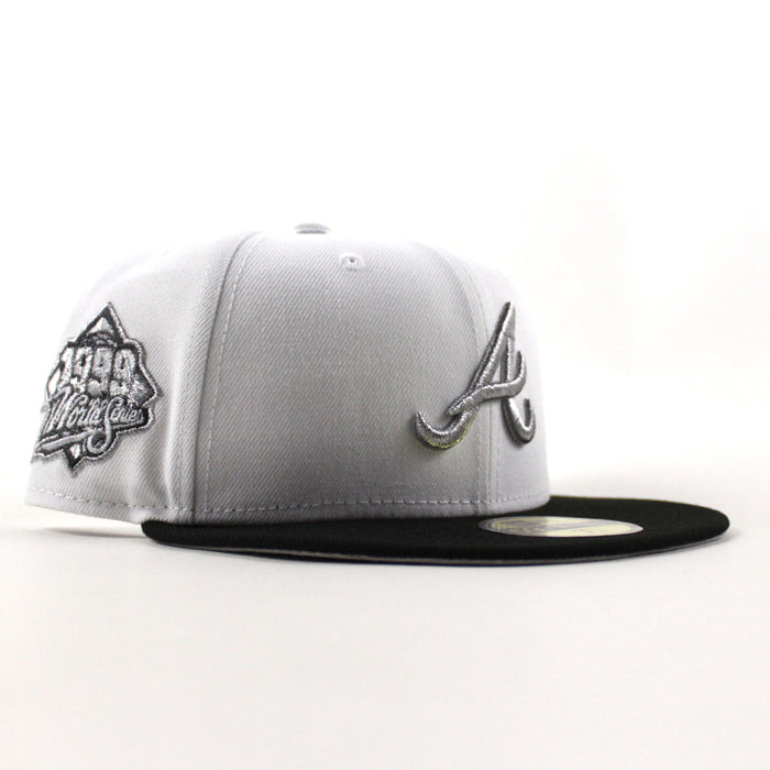 Atlanta Braves 1999 World Series New Era 59Fifty Fitted Hat (Optic White Black Gray Under Brim)