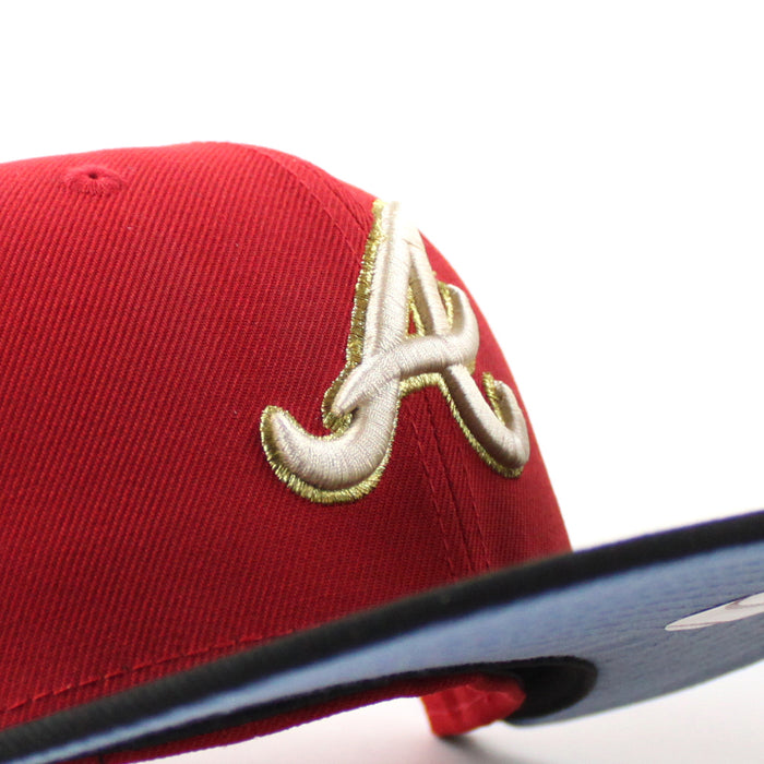 Atlanta Braves 2017 inaugural Season New Era 59Fifty Fitted Hat (Scarlet Red Black Sky Blue Under Brim)