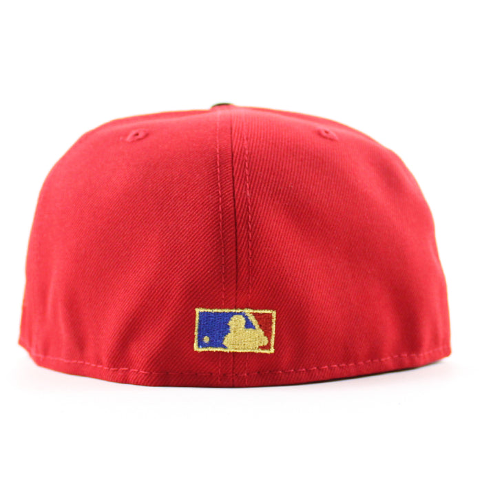 Atlanta Braves 2017 inaugural Season New Era 59Fifty Fitted Hat (Scarlet Red Black Sky Blue Under Brim)