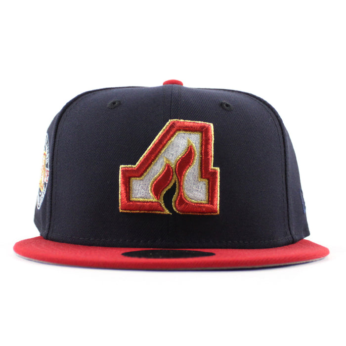 Atlanta Flames Inaugural Season Patch New Era 59Fifty Fitted Hat (Navy Red Gray Under brim)