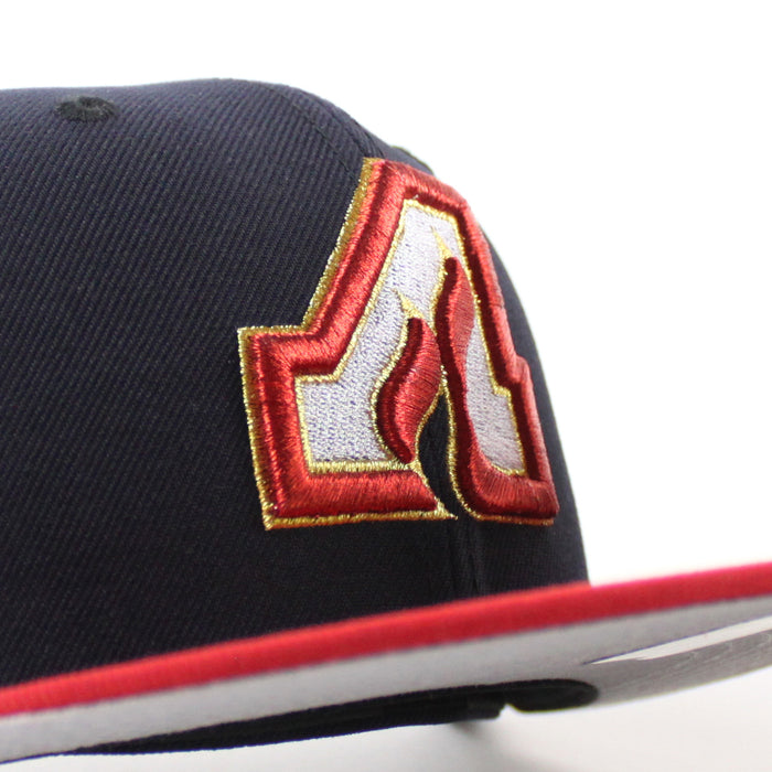 Atlanta Flames Inaugural Season Patch New Era 59Fifty Fitted Hat (Navy Red Gray Under brim)