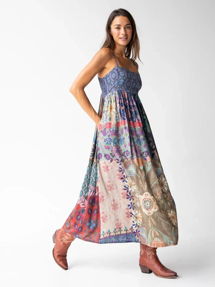 Bailey Maxi Dress - Mandala Borders Patchwork-view 1