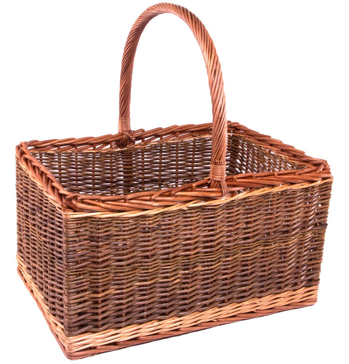 Bakers Wicker Shopping Basket Green Finish