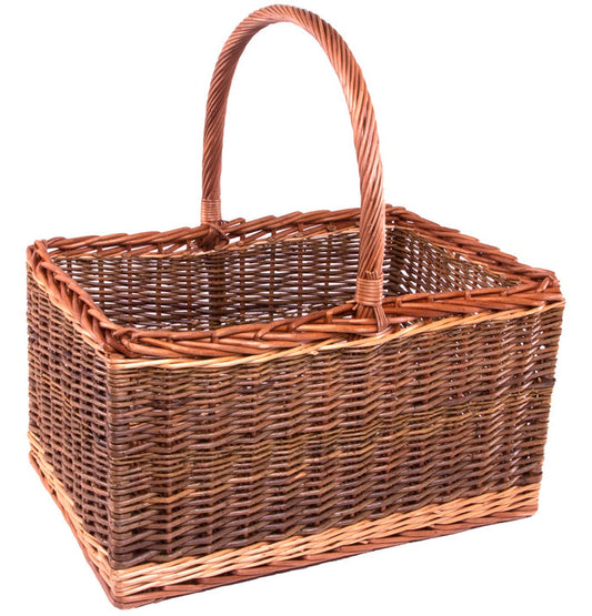 Bakers Wicker Shopping Basket Green Finish