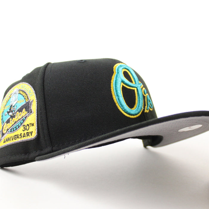 Baltimore Orioles 30th Anniversary 59Fifty New Era Fitted Hat (Black Gray Under Brim)