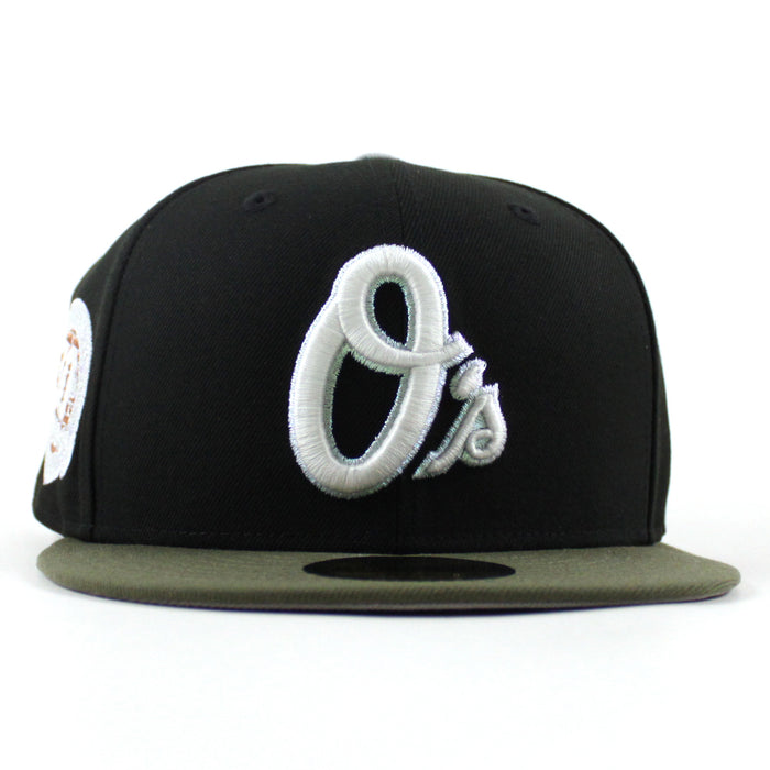 Baltimore Orioles 30th Anniversary 59Fifty New Era Fitted Hat (Black Olive Green Gray Under Brim)