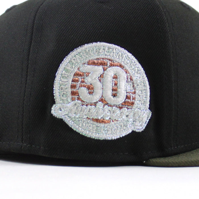 Baltimore Orioles 30th Anniversary 59Fifty New Era Fitted Hat (Black Olive Green Gray Under Brim)