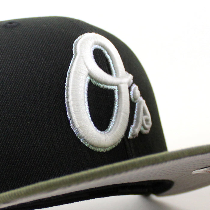 Baltimore Orioles 30th Anniversary 59Fifty New Era Fitted Hat (Black Olive Green Gray Under Brim)