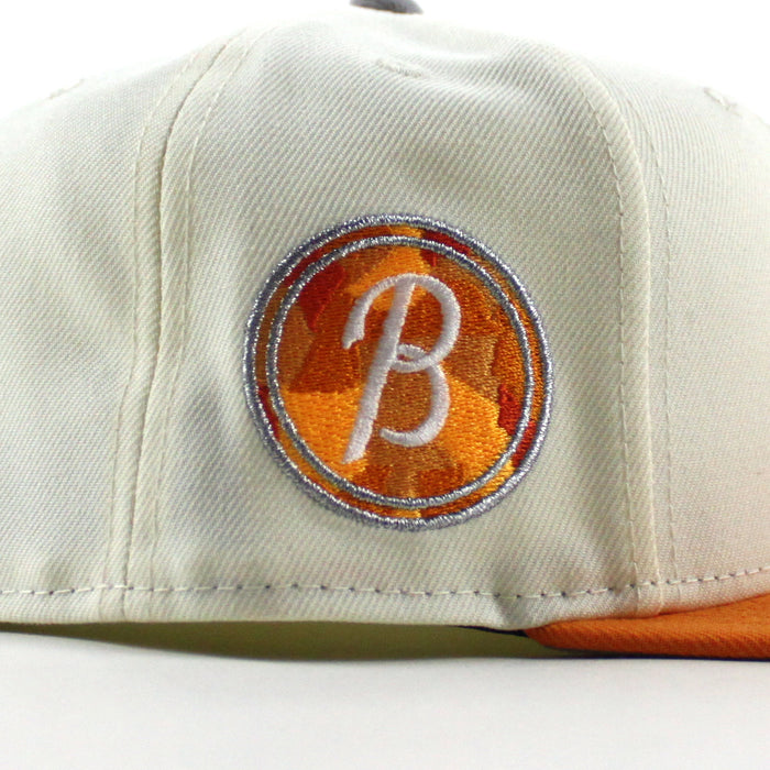 Baltimore Orioles B Patch 59Fifty New Era Fitted Hat (Chrome White Orange Gray Under Brim)