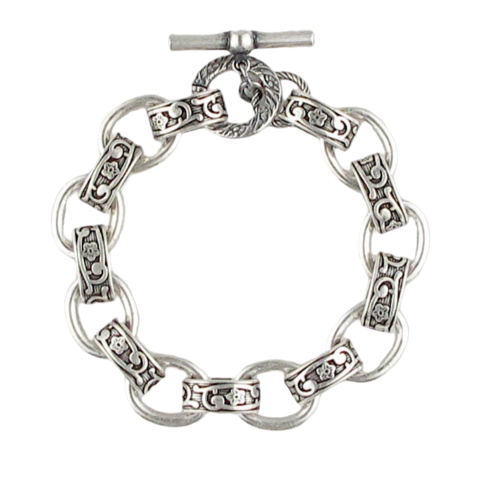 silver link bracelet, baroque silver jewelry, friendship bracelet, durable silver bracelet, symbolic link bracelet, classic silver chain, modern baroque bracelet, everyday silver bracelet