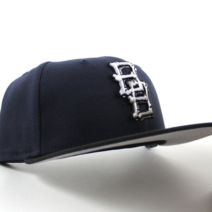 BB BONEZ New Era 59Fifty Fitted Hat (Navy Black Gray Under Brim)