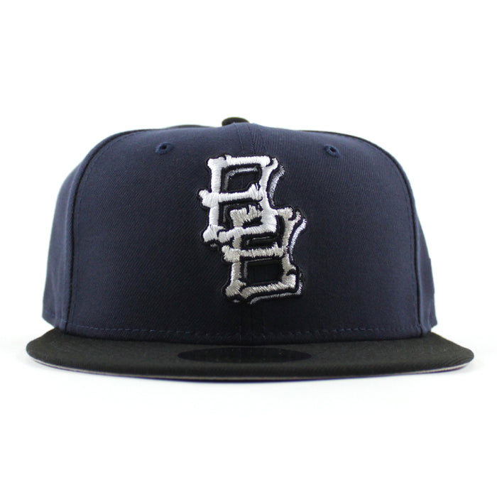 BB BONEZ New Era 59Fifty Fitted Hat (Navy Black Gray Under Brim)