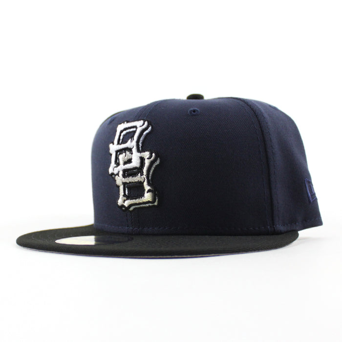 BB BONEZ New Era 59Fifty Fitted Hat (Navy Black Gray Under Brim)