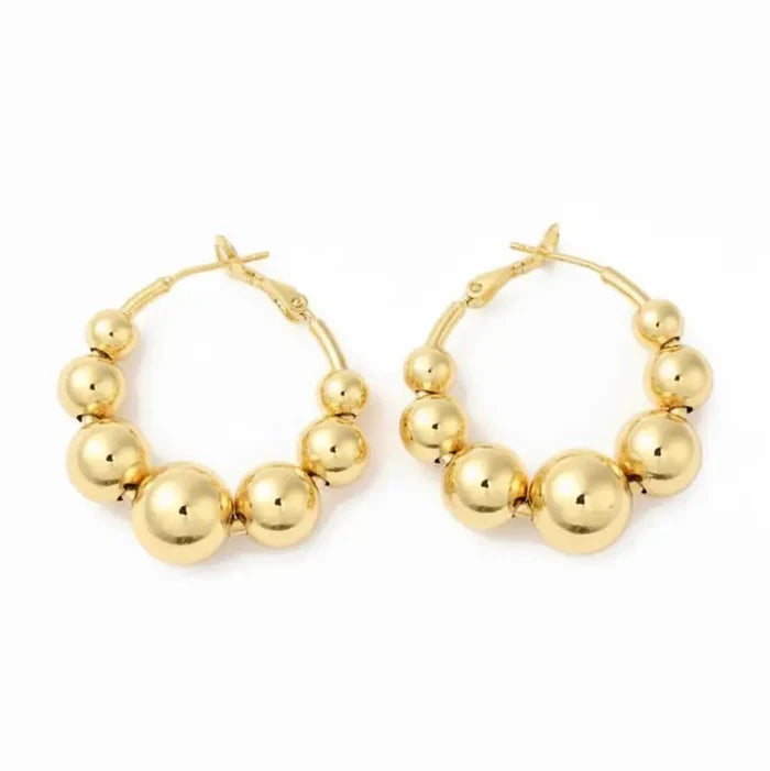 Beaded Hoops Earrings-2 Sizes
