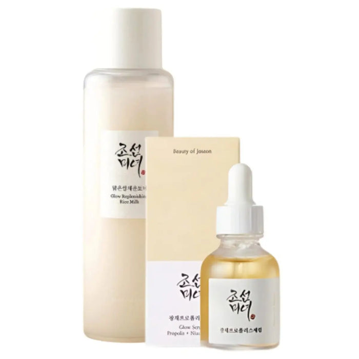 BEAUTY OF JOSEON Glow Replenishing Rice Milk Glow & Glow Serum Propolis + Niacinamide Set - DOKAN