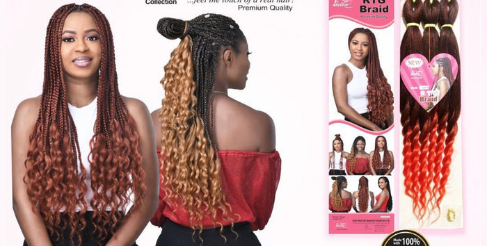 Bella Collection RTG Braid Pre-stretched Ombre Braiding hair extension with curly ends