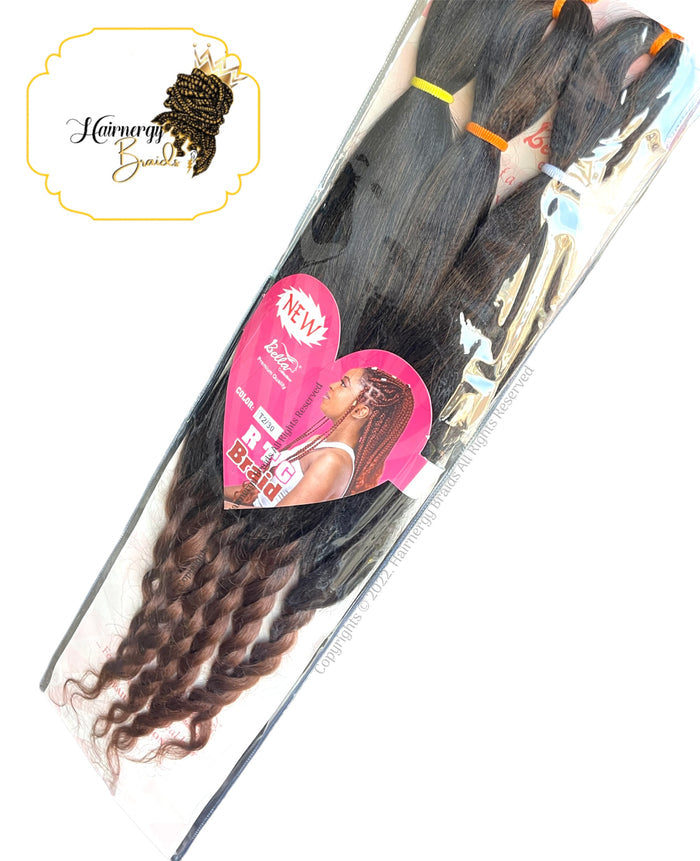 Bella Collection RTG Braid Pre-stretched Ombre Braiding hair extension with curly ends