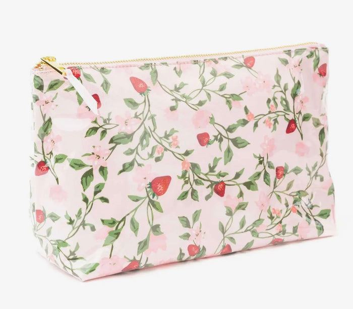 Berry Botanical Clear Coated Travel Cosmetic Case