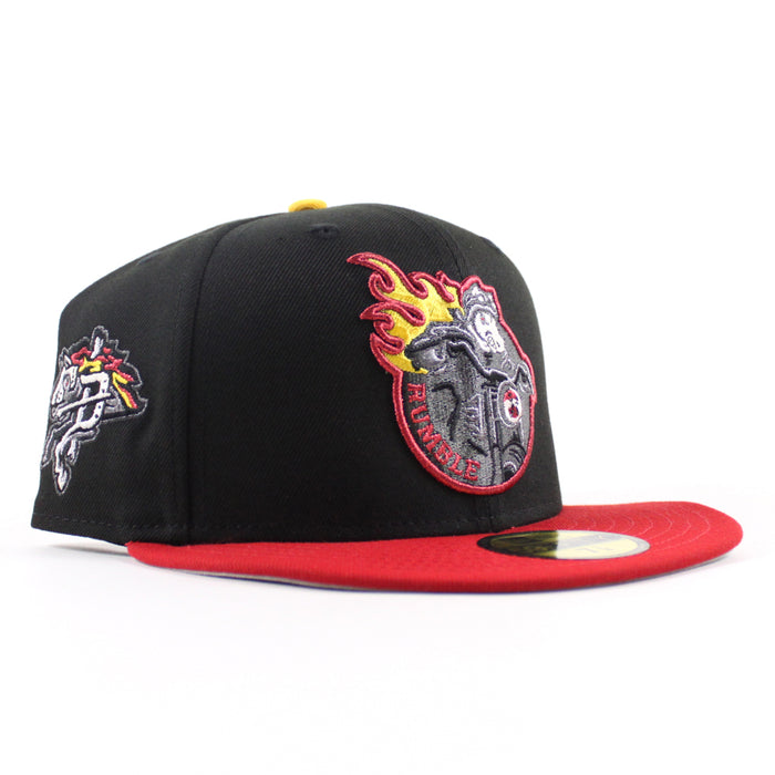 BINGHAMTON RUMBLE PONIES New Era 59Fifty Fitted Hat (Black Red Gray Under Brim)