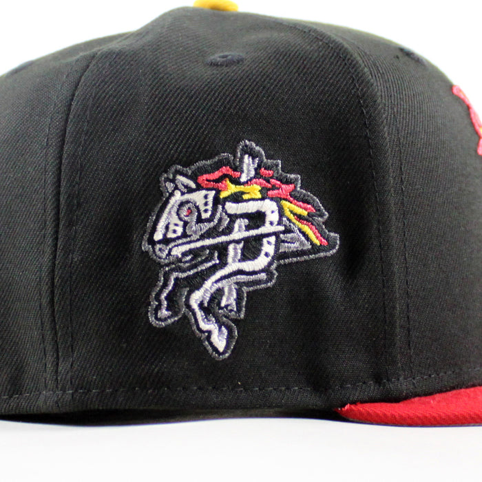BINGHAMTON RUMBLE PONIES New Era 59Fifty Fitted Hat (Black Red Gray Under Brim)
