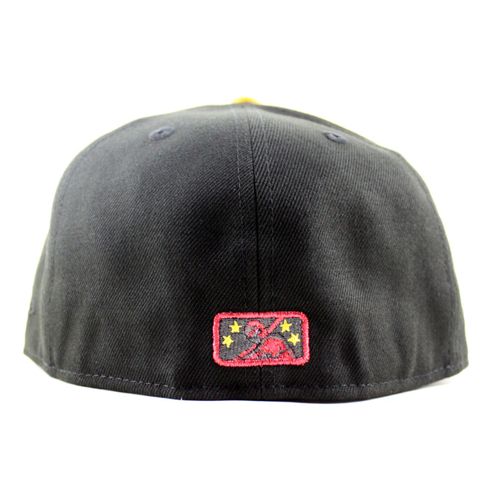 BINGHAMTON RUMBLE PONIES New Era 59Fifty Fitted Hat (Black Red Gray Under Brim)