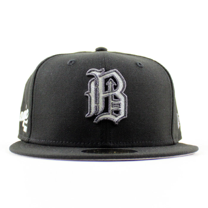BIRMINGHAM BARONS Magic City New Era 59Fifty Fitted Hat (Metallic Iris Black Gray Under Brim)