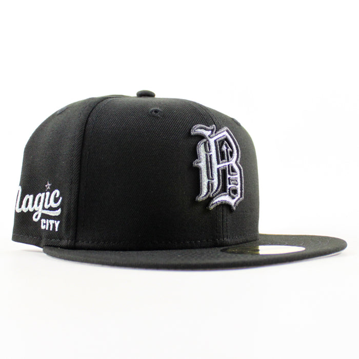 BIRMINGHAM BARONS Magic City New Era 59Fifty Fitted Hat (Metallic Iris Black Gray Under Brim)