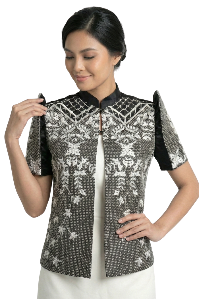 Black Filipiniana Bolero