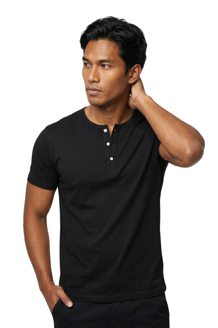 Black Undershirt Camisa De Chino