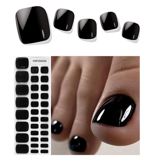 Black Pedicure Gel Nail Strips