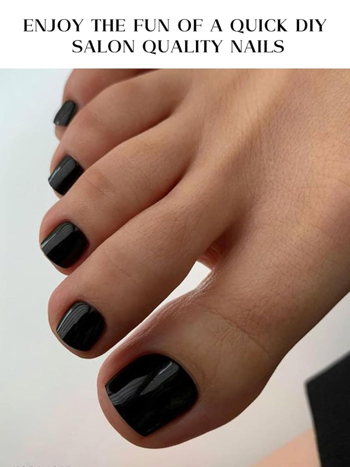 Black Pedicure Gel Nail Strips