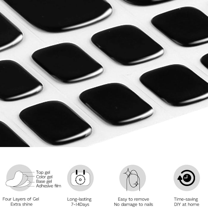 Black Pedicure Gel Nail Strips