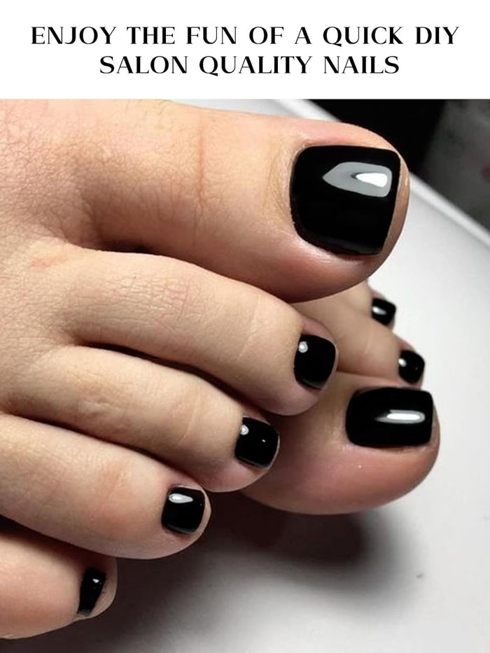 Black Pedicure Gel Nail Strips