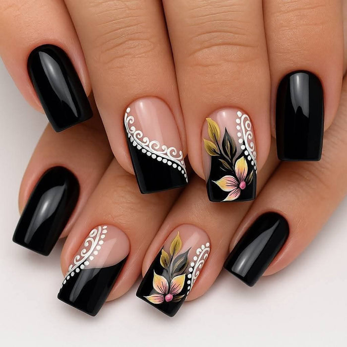 Black vintage flower