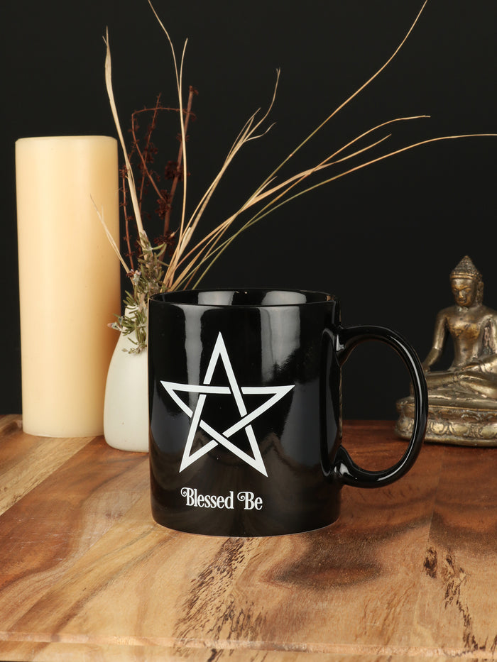 Blessed Be Pentagram Mug | One Colour-Image 1
