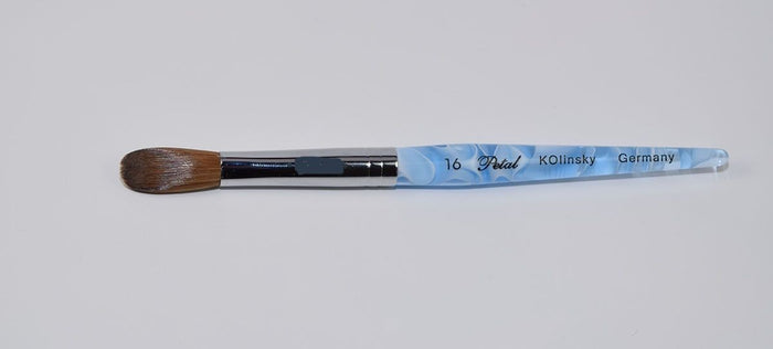 Blue Marble Petal Kolinsky Acrylic Manicure Powder Nail Brush (CRIMPED)