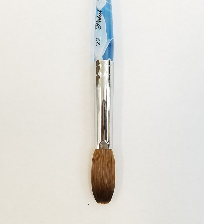 Blue Marble Petal Kolinsky Acrylic Manicure Powder Nail Brush (CRIMPED)