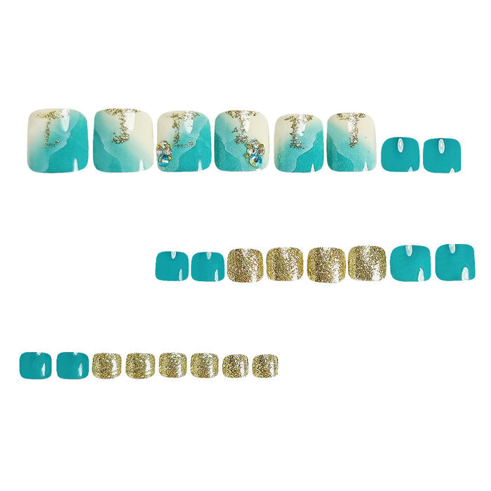 Blue sand marine fake nails