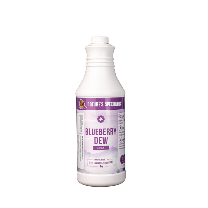 Nature's Specialties Blueberry Dew Cologne cat and dog cologne in 32 oz. size white bottle.