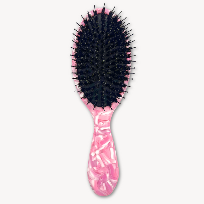 Boar Hair & Nylon Bristle Brush - Pink